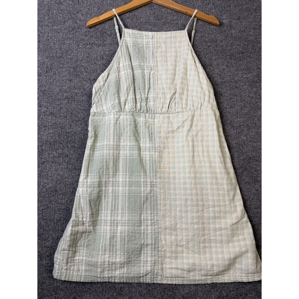 American Eagle Womens Summer Boho Cottagecore Plaid Gingham Mini Dress Large‎